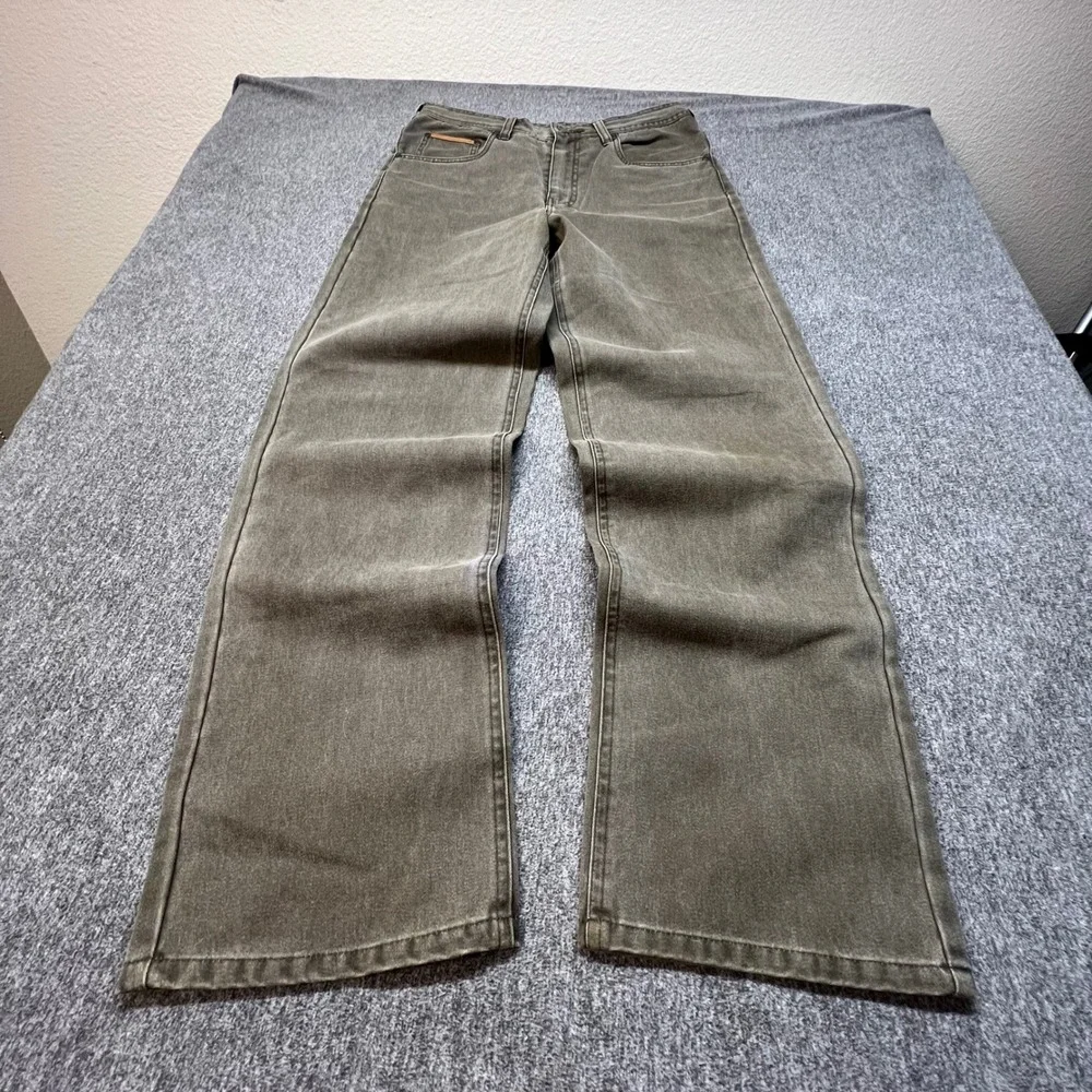 Orvis Sporting Traditions Men Olive Green Canvas Straight Leg Pants Size 32 000